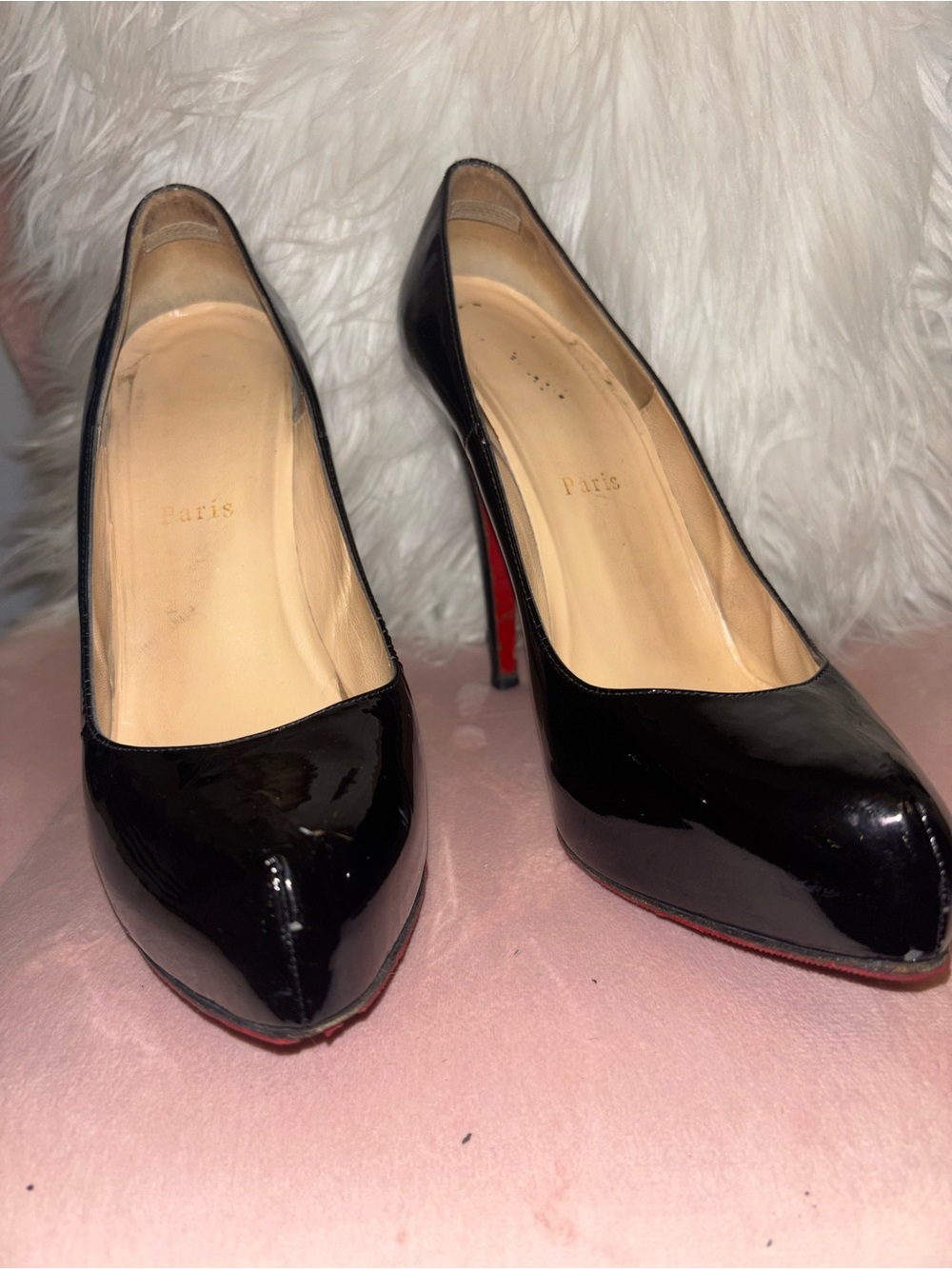 Christian Louboutin black patent leather pump
